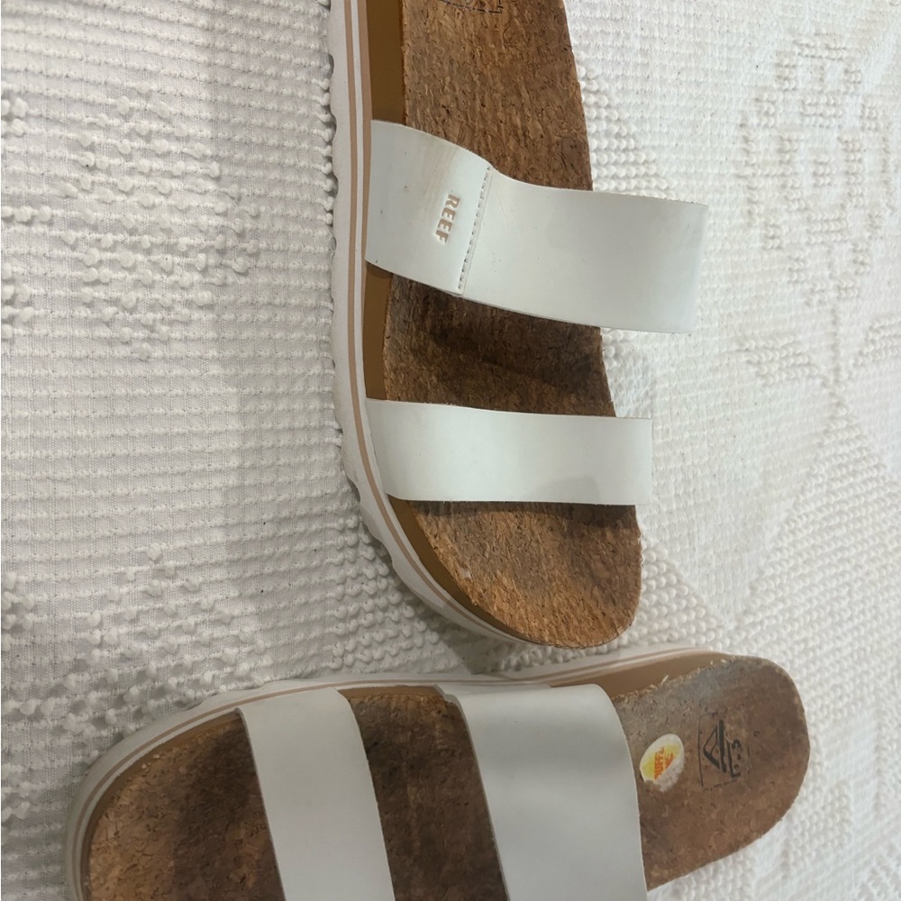 Reef White Double Strap Sandals